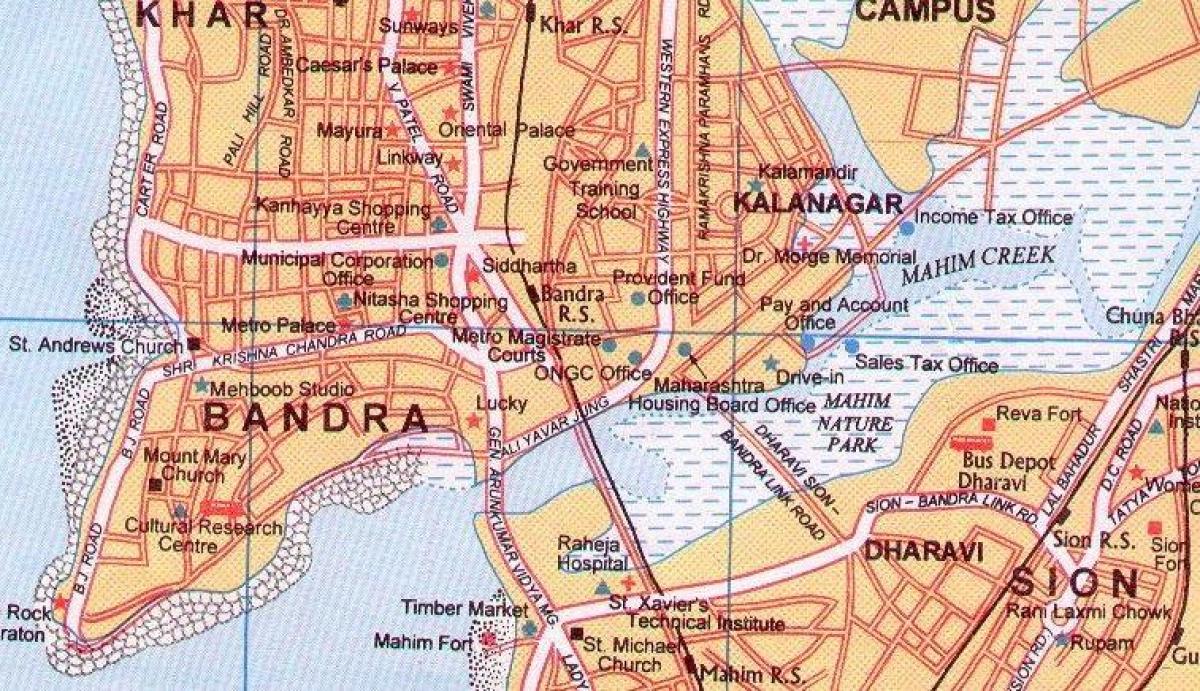 מפה של מומבאי (mumbai bandra