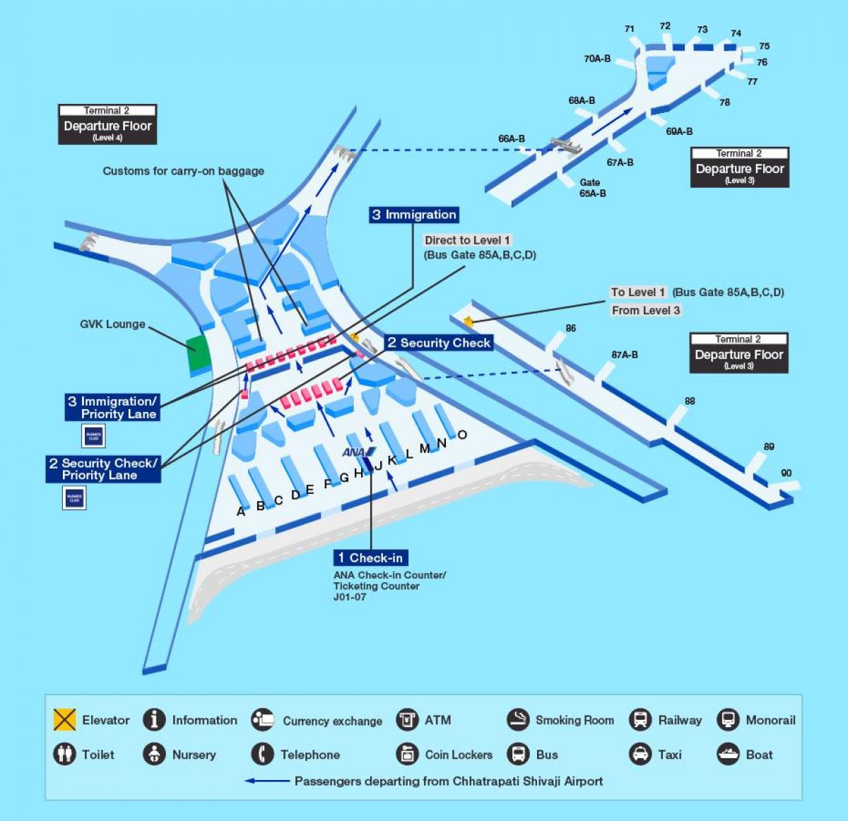 Chhatrapati שיבאג ' י נמל התעופה הבינלאומי מפה