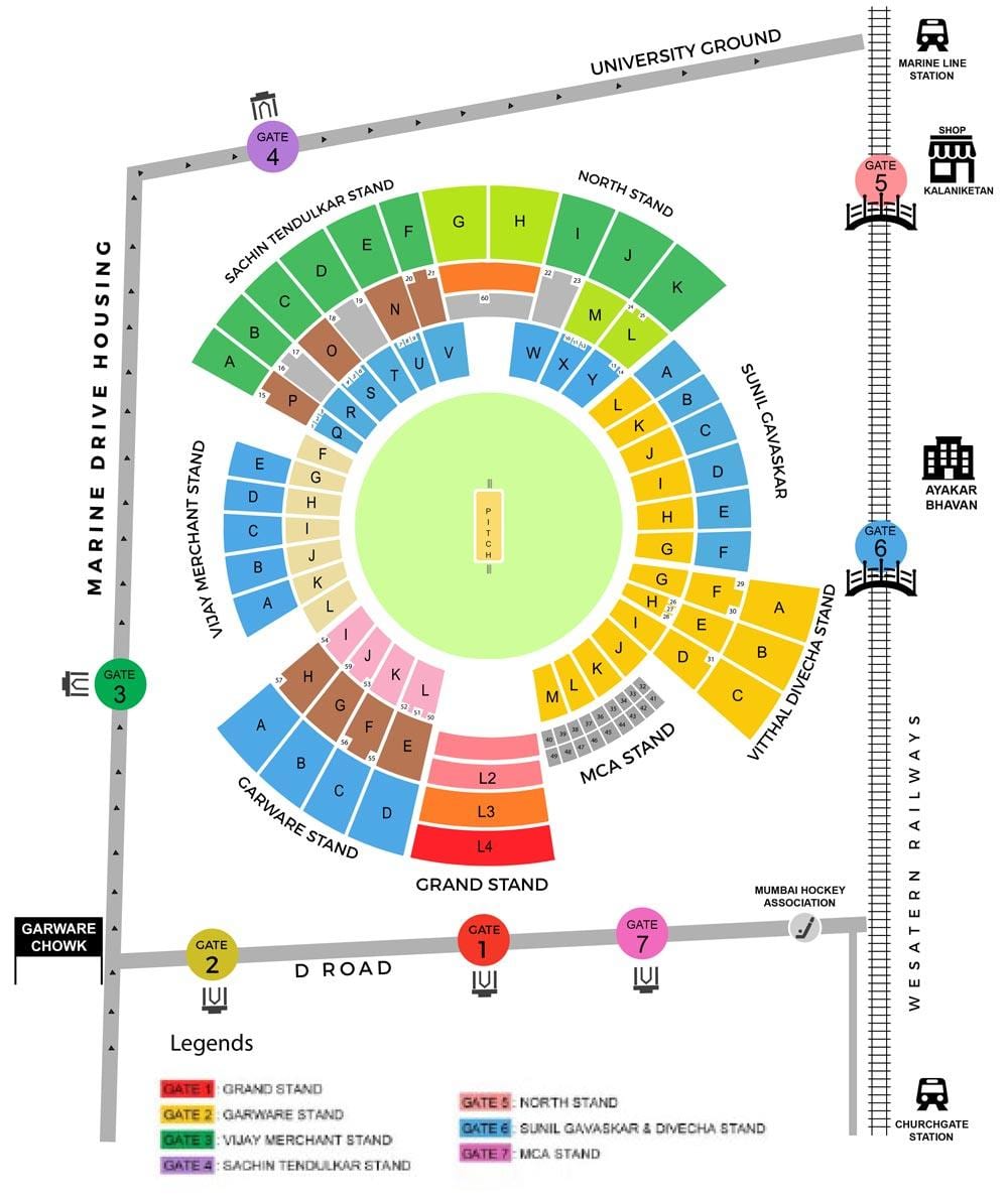 Wankhede stadium מומבאי מפה