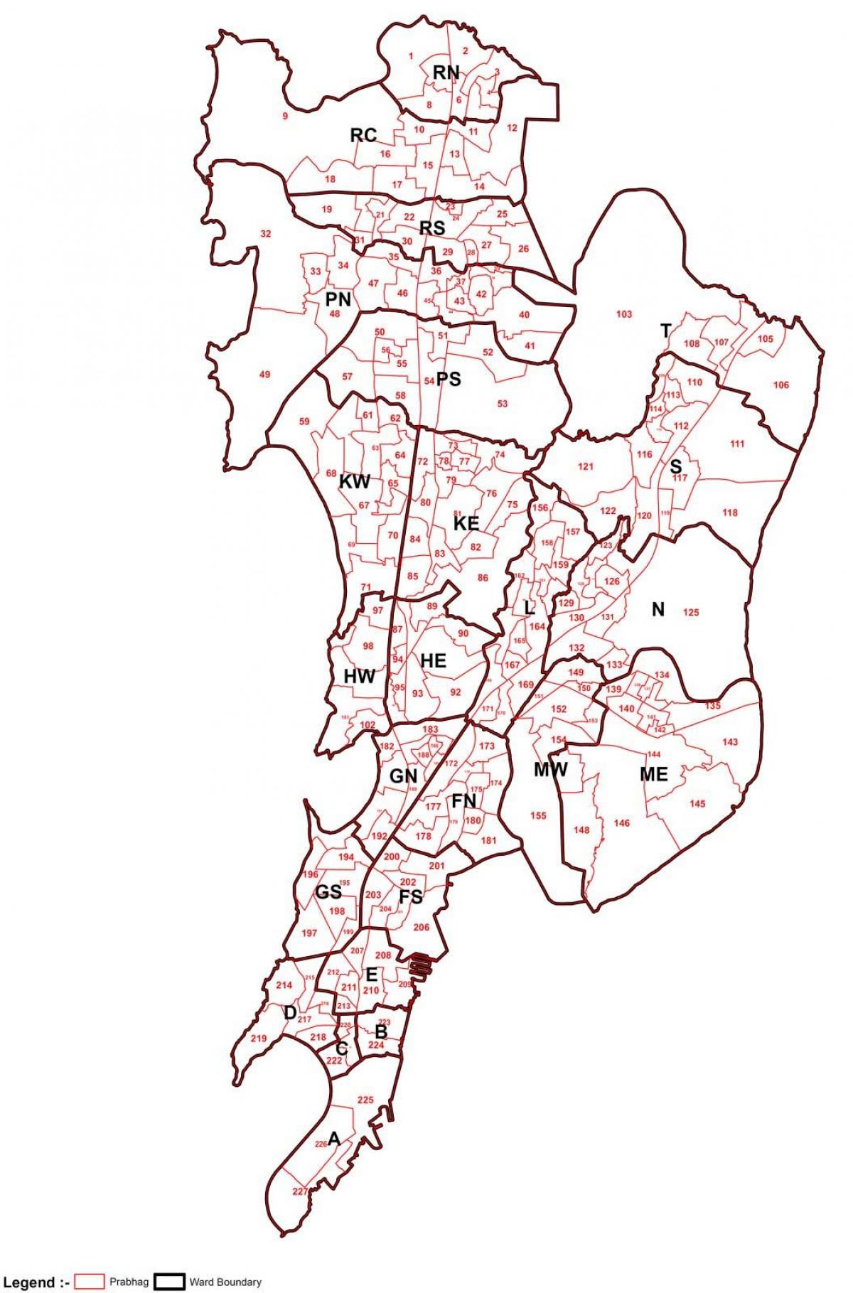 וורד מפה של מומבאי