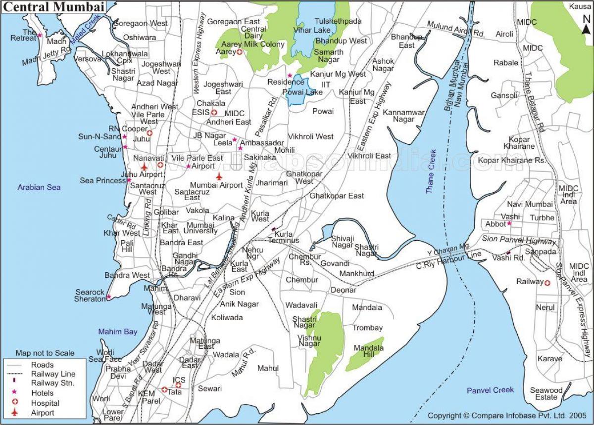 מפה של מומבאי מרכז