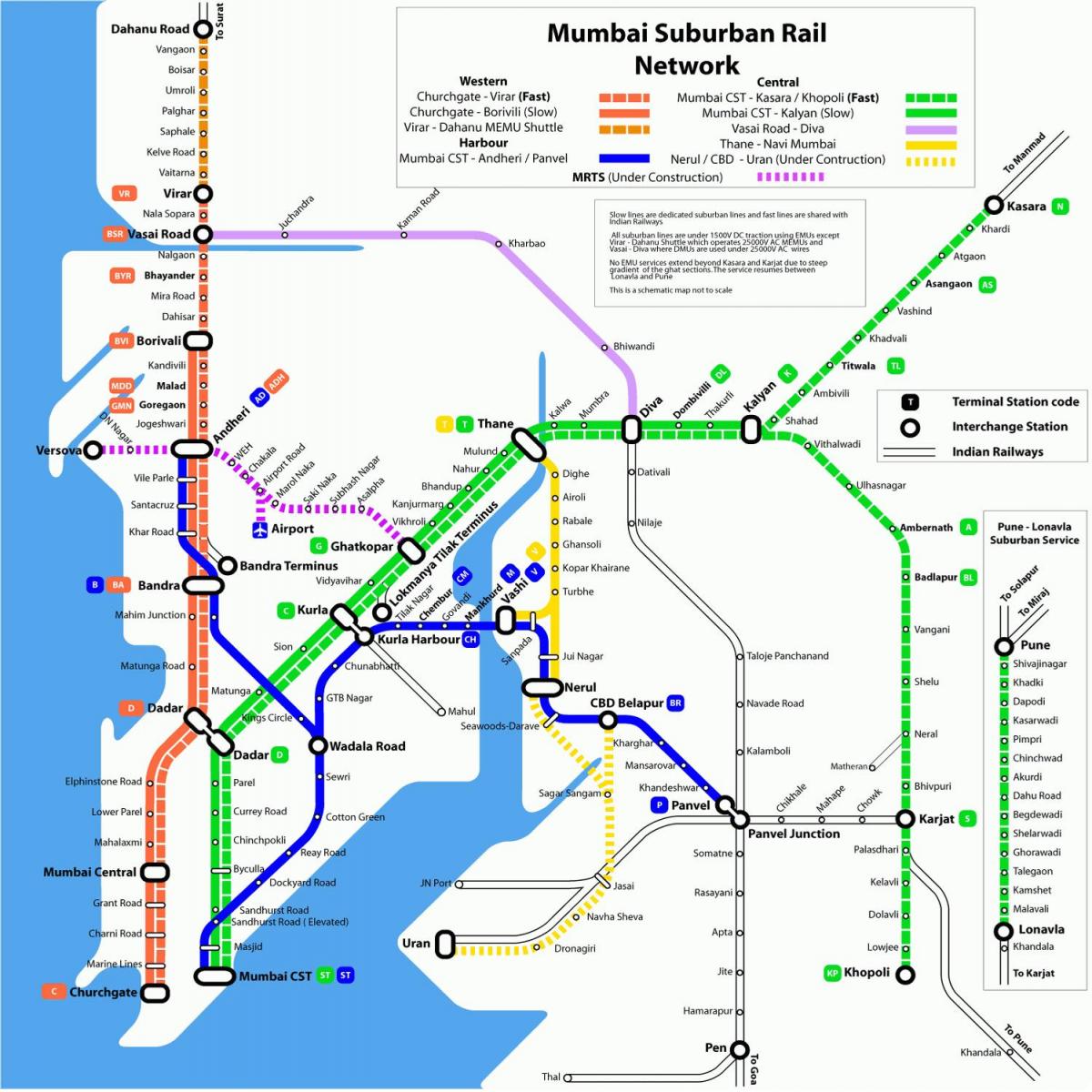 מומבאי הרכבת התחתית המפה