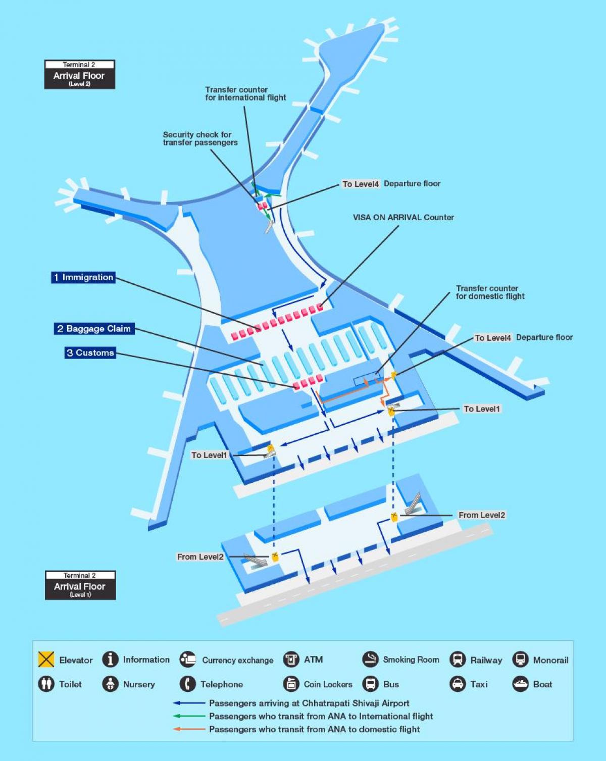 מפה של נמל התעופה הבינלאומי של מומבאי