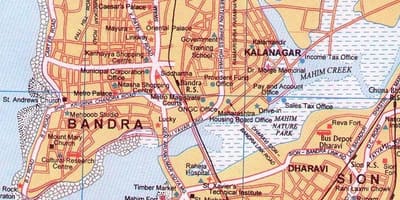 מפה של מומבאי (mumbai bandra