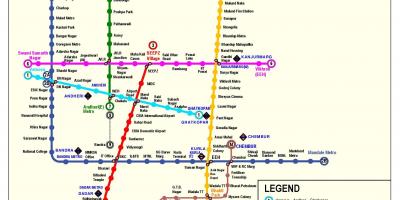 מומבאי תוואי הרכבת התחתית המפה